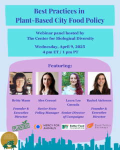 Webinar Invite: Best Practices in Plant-Based City Food Policy